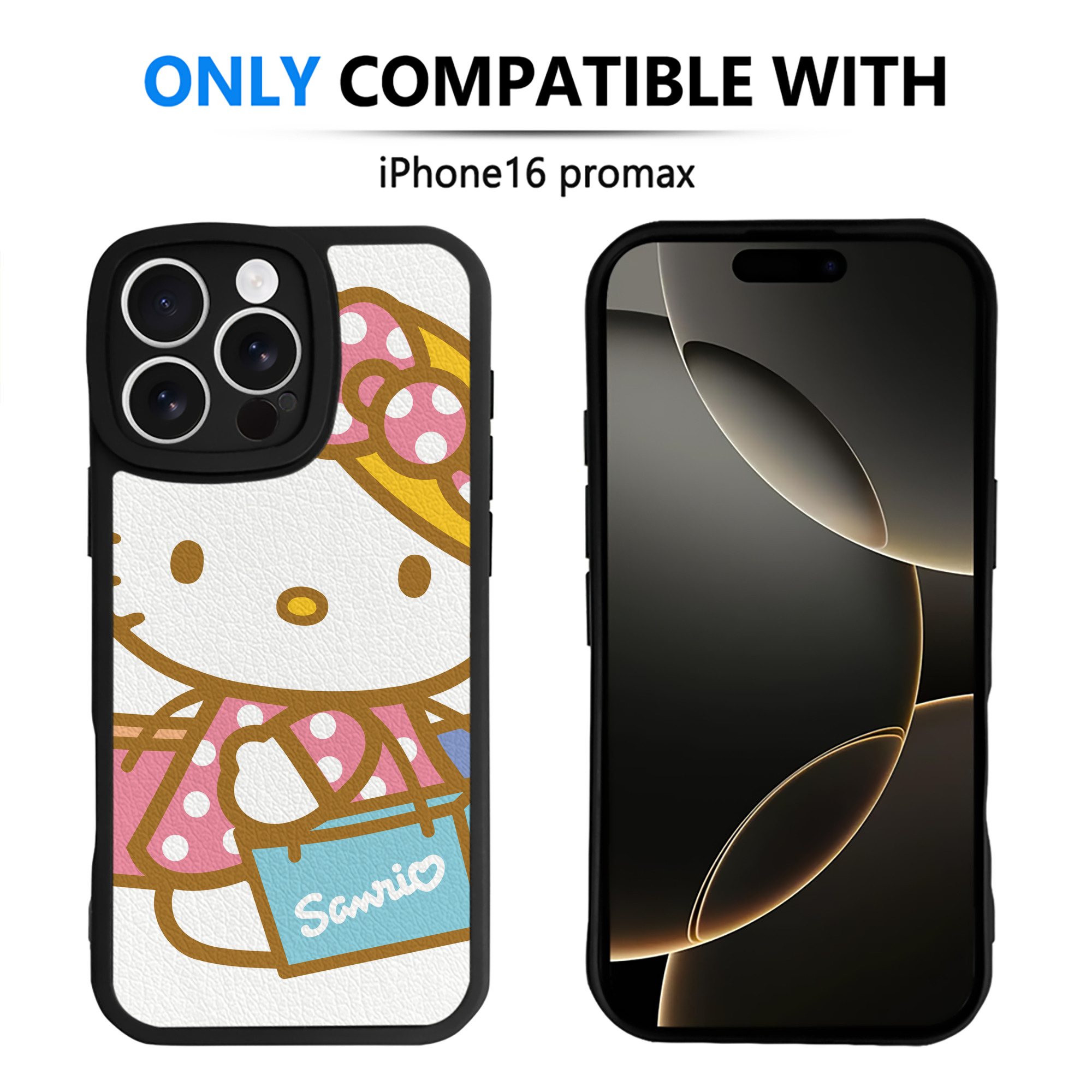 （画像用） Hello Kitty ハローキティ 【iPhone 16シリーズ対応】シリコンスマホケース（レザー調） 材質：シリコン